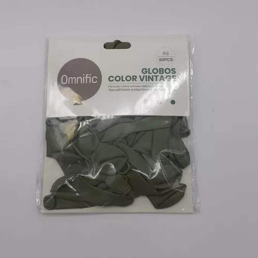 Globos Color Verde Militar Vintage 50 Unidades Tamaño R5 - Fliperex