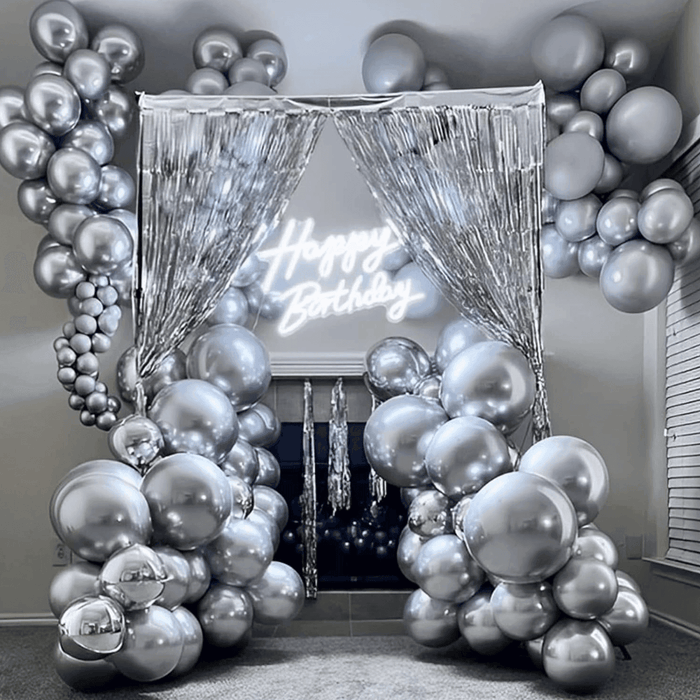 Globos 50 Unidades Color Plateado Tamaño 30 Cm - Fliperex