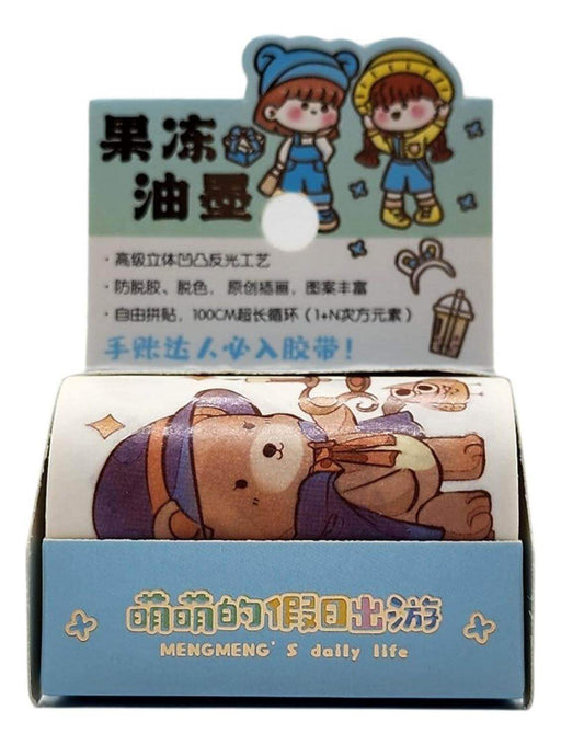 Cinta Adhesiva Washi Tape Kawaii Diseños Cute Decorativo - Fliperex