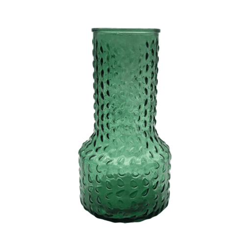 Florero Decorativo De Vidrio Con Diseño Base Ancha Verde 25 - Fliperex