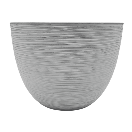 Macetero Maceta Diseño Rayas Envejecido De Plastico Blanco L - Fliperex