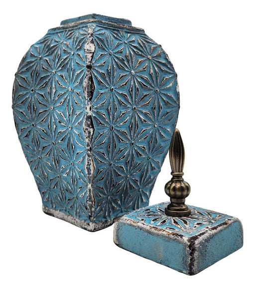 Florero Jarrón De Cerámica Azul Envejecido Antiguo Grande - Fliperex