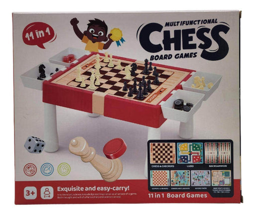 Tablero De Juego 11 En 1 Ajedrez Ludo Serpientes Y Escaleras - Fliperex