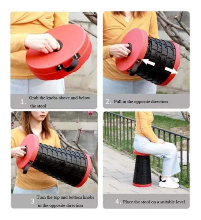 Asiento Piso Plegable Retráctil Portátil Camping Asiento - Fliperex