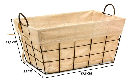 Set 2 Canastos Metalico Rectangular Multiuso Con Tela Dentro - Fliperex