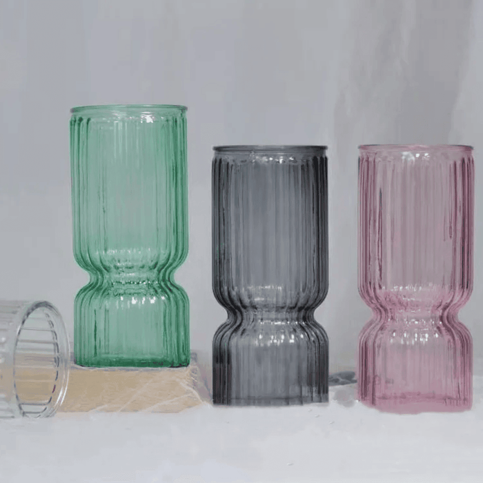 Florero Decorativo De Vidrio Cristal Con Diseño Tonos Grises - Fliperex