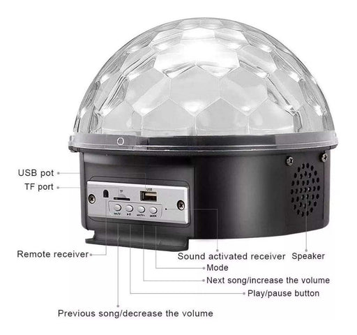 Bola Disco Magic Rítmica Con Bluetooth (Versión Enchufe) - Fliperex
