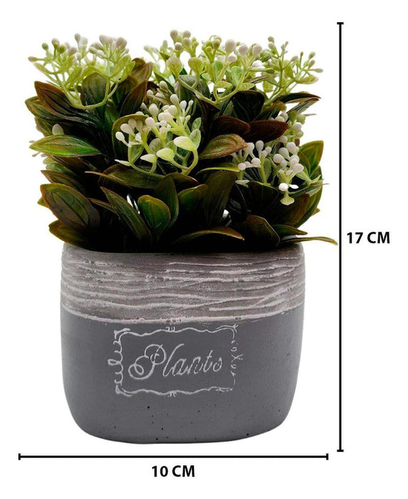 Planta Artificial Macetero Cerámica Vintage Plants Cubo - Fliperex