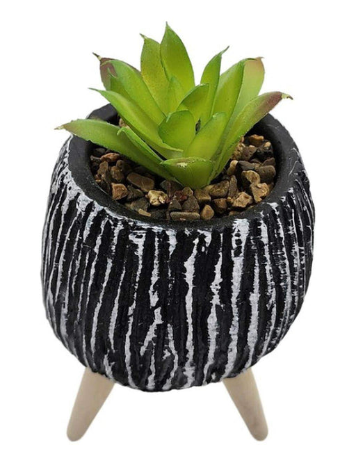 Planta Artificial Macetero Cerámica Con Patitas Plantita N - Fliperex