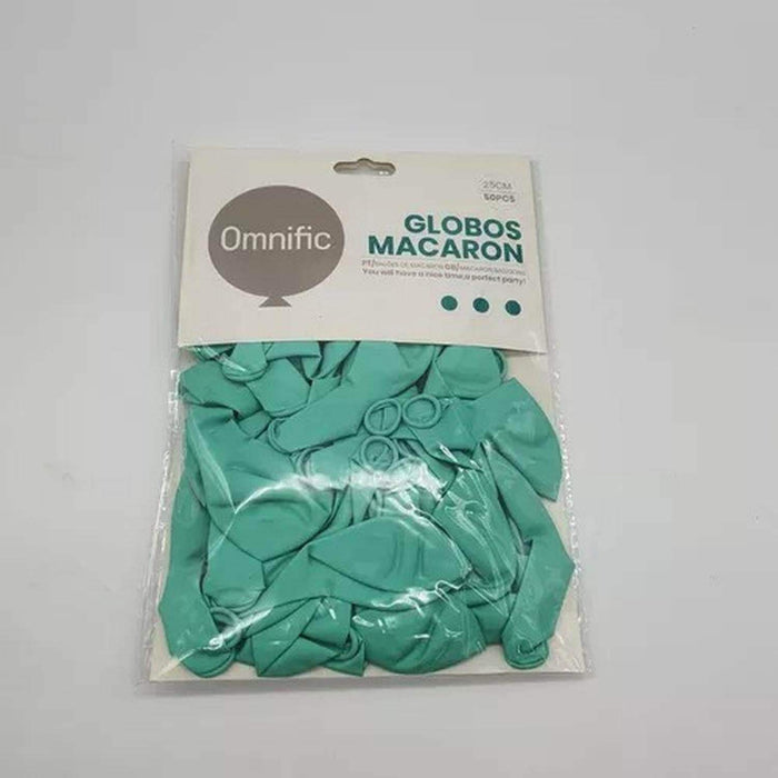 Globos Verde Agua Macaron 50 Unidades Tamaño 25 Cm - Fliperex