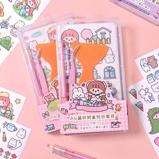 Set Completo Pegatinas Stickers Kawaii Con Accesorios - Fliperex