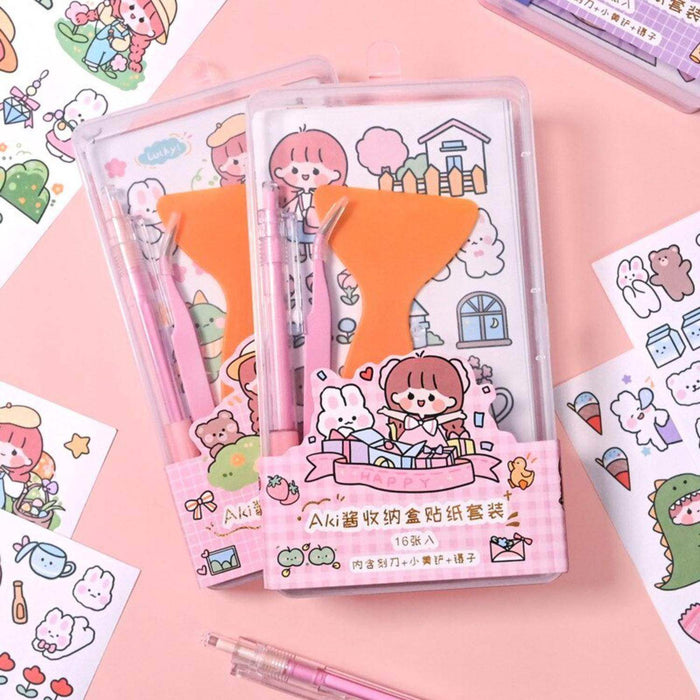 Set Completo Pegatinas Stickers Kawaii Con Accesorios - Fliperex