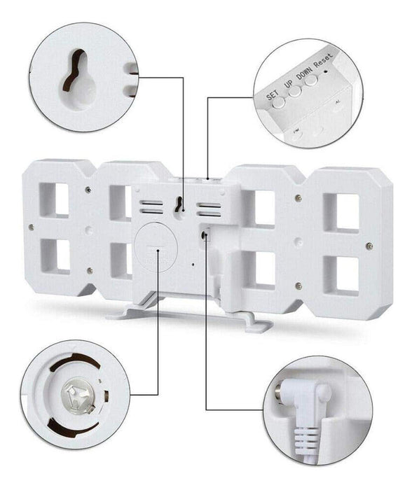 Reloj Despertador Digital Led 3d De Escritorio O Muro - Fliperex