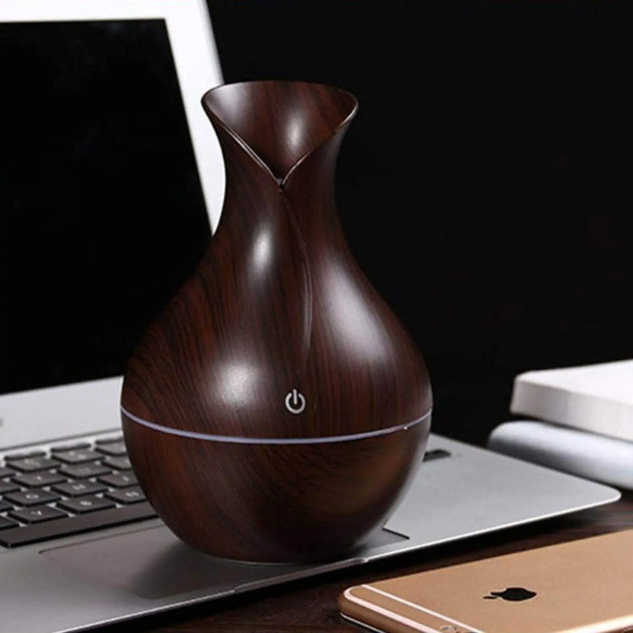 Humidificador Usb Estilo Madera Vaporizador De Aromas - Fliperex