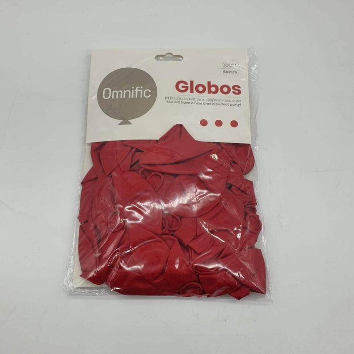 Globos 50 Unidades Color Rojo Tamaño 30 Cm - Fliperex