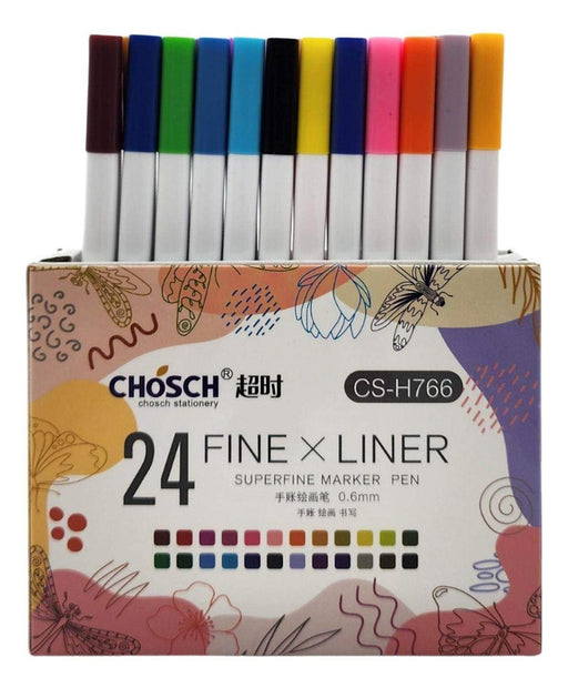 Set 24 Lapices Tira Lineas Fine X Liner Dibujo Profesional - Fliperex