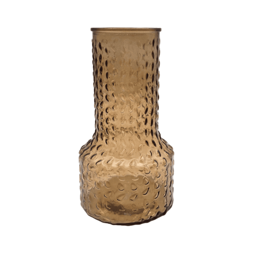 Florero Decorativo De Vidrio Con Diseño Base Ancha Café 25 - Fliperex