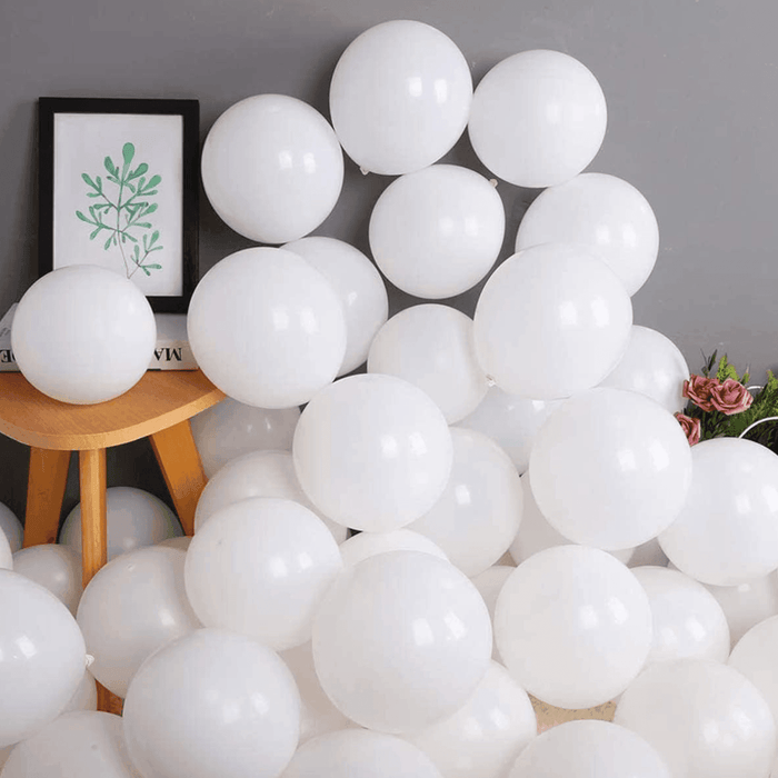 Globos Color Blanco 100 Unidades Tamaño 25 Cm - Fliperex