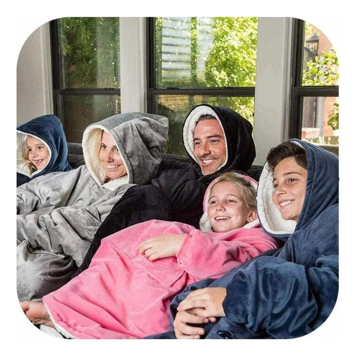 Polerón Sherpa Con Capucha Polar Frazada Con Chiporro Invierno - Fliperex