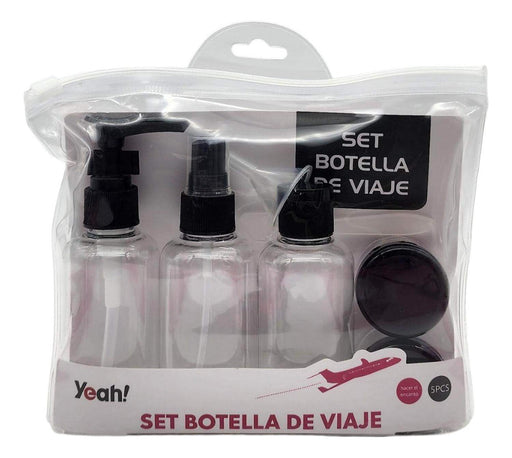 Kit De Viaje Set Botellas 6 Piezas Negro Formato 75 Ml - Fliperex
