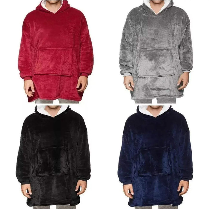 Polerón Sherpa Con Capucha Polar Frazada Con Chiporro Invierno - Fliperex