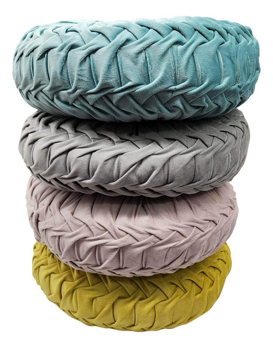 Cojín De Terciopelo Redondo Grande Para Sillón Tela Velvet - Fliperex