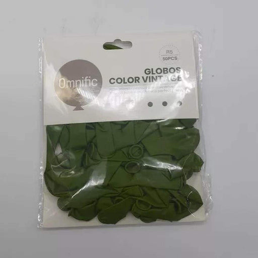 Globos Color Verde Oil Vintage 50 Unidades Tamaño R5 - Fliperex