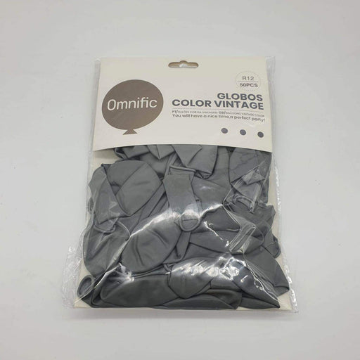 Globos Color Gris Vintage 50 Unidades Tamaño R12 - Fliperex