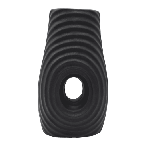 Jarron Florero De Ceramica Fina Decorativo Moderno Negro - Fliperex