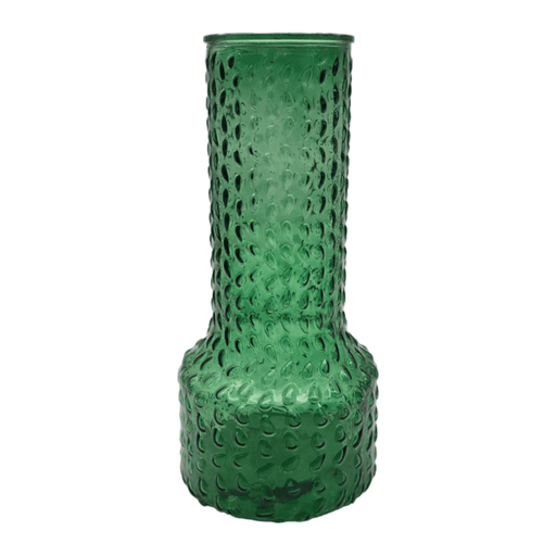 Florero Decorativo De Vidrio Con Diseño Base Ancha Verde 30 - Fliperex