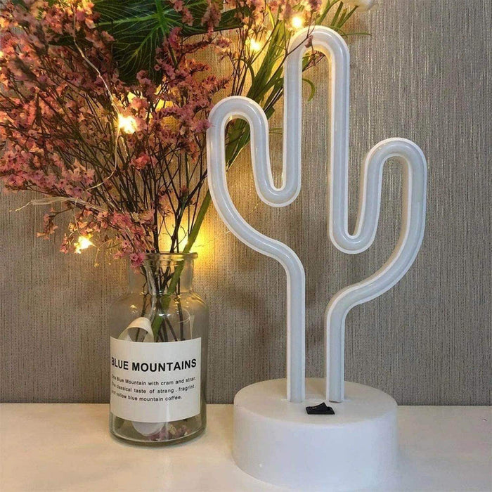 Lampara Neón Led Cactus Decoración Todo Ambiente Hogar - Fliperex