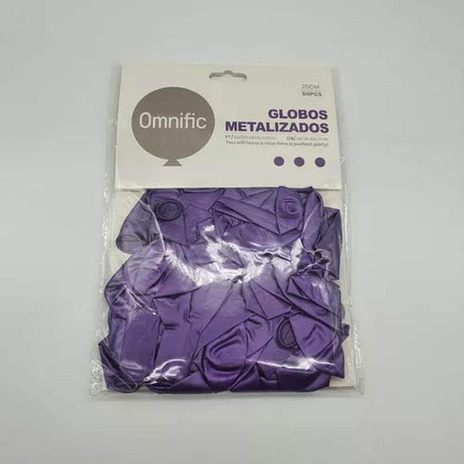Globos Morado Metalizado 50 Unidades Tamaño 25 Cm - Fliperex