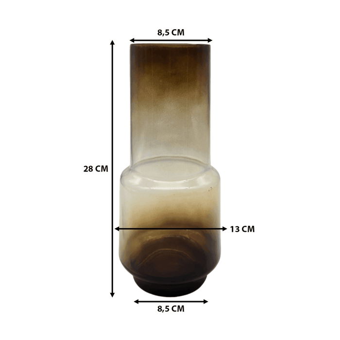 Florero Decorativo De Vidrio Cristal Con Diseño Tonos Café - Fliperex