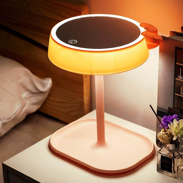 Espejo De Maquillaje Gato Rosado Con Luz Lampara 2 En 1 - Fliperex