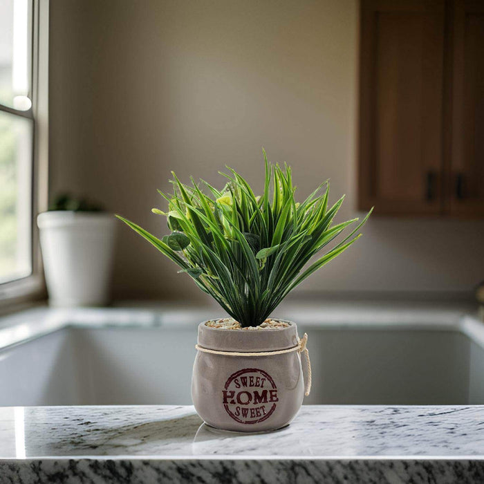 Planta Artificial Plantita Macetero Ceramica Sweet Home - Fliperex