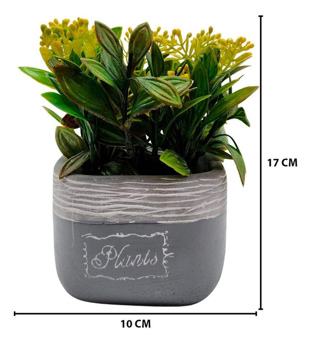 Planta Artificial Macetero Cerámica Vintage Plants Cubo - Fliperex