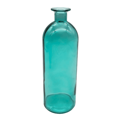Florero Botella Decorativa De Vidrio Cristal Tonos Verdes - Fliperex