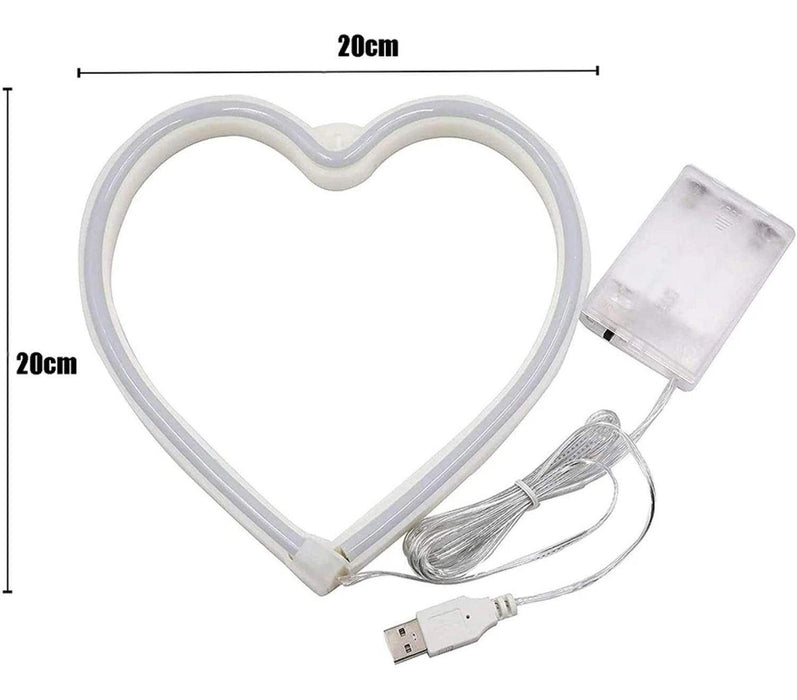 Lampara Neón Led Corazón Rojo Decoración Todo Ambiente Hogar - Fliperex