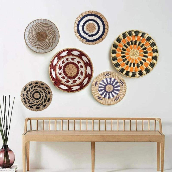 Circulo Decoración De Mimbre Para Pared Casa Terraza Variado - Fliperex