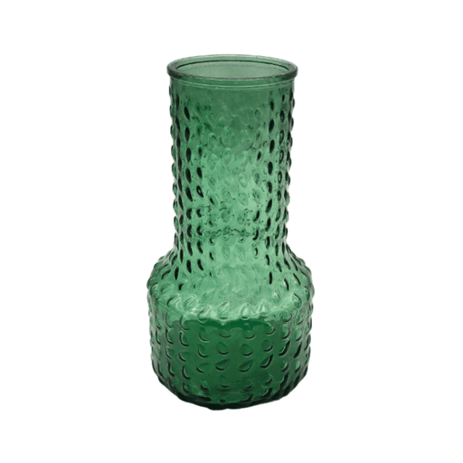 Florero Decorativo De Vidrio Con Diseño Base Ancha Verde 25 - Fliperex