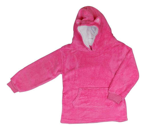 Poleron Con Capucha Para Niñas Invierno Polar Peluche Gato Rosado - Fliperex