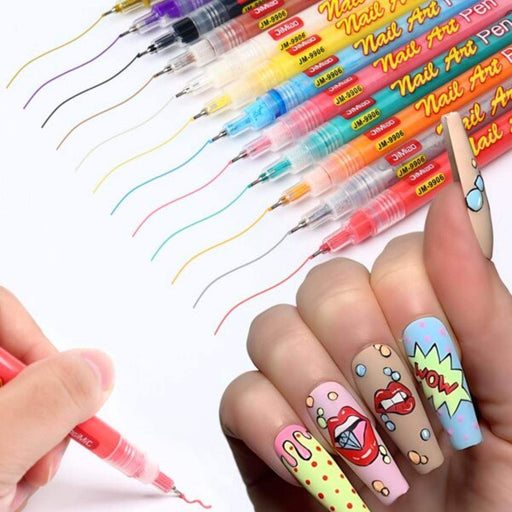 Set 12 Lapices Para Pintar Uñas De Secado Rapido Lapiz Uñas - Fliperex