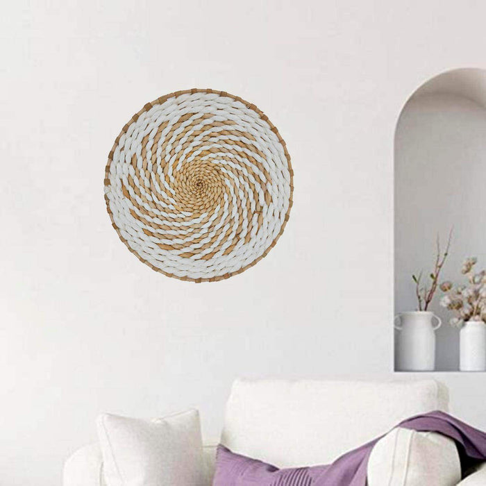 Circulo Decoración De Mimbre Para Pared Casa Terraza Mediano - Fliperex