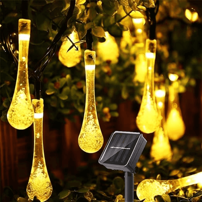 Guirnalda Solar Gotas Gotitas Luces Led Decoracion Jardin - Fliperex