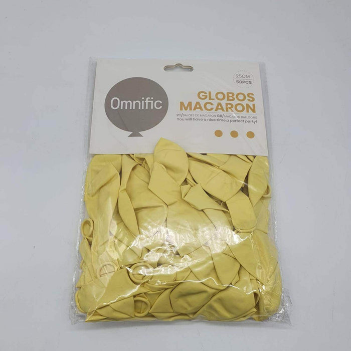 Globos Amarillo Macaron 50 Unidades Tamaño 25 Cm - Fliperex