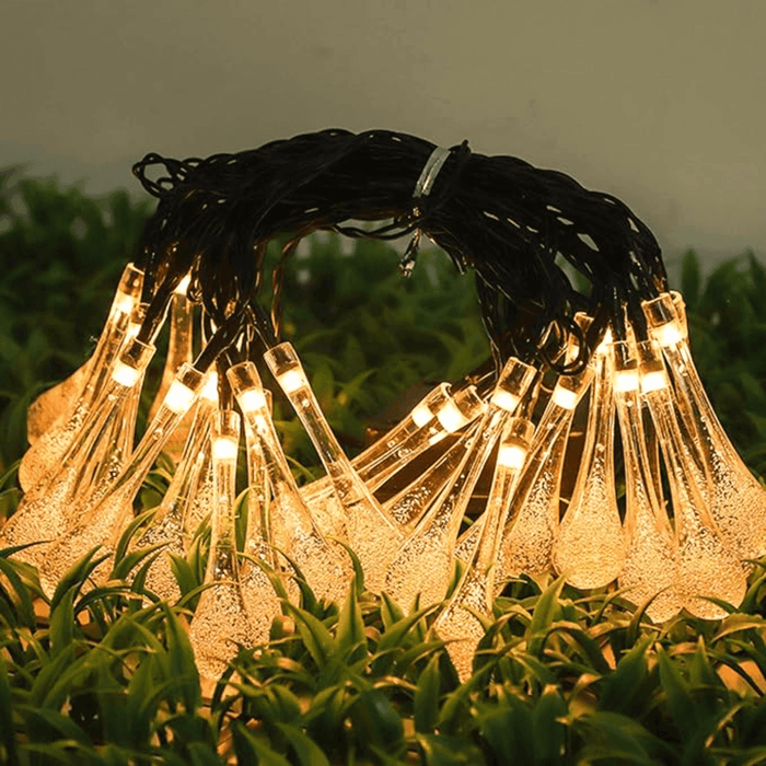 Guirnalda Solar Gotas Gotitas Luces Led Decoracion Jardin - Fliperex