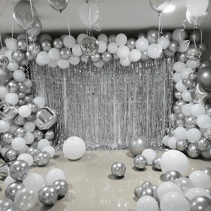 Globos 50 Unidades Color Plateado Tamaño 30 Cm - Fliperex