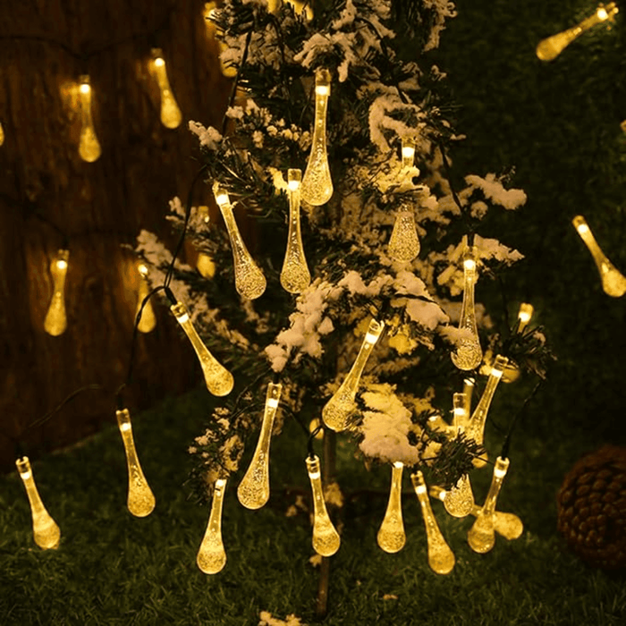 Guirnalda Solar Gotas Gotitas Luces Led Decoracion Jardin - Fliperex