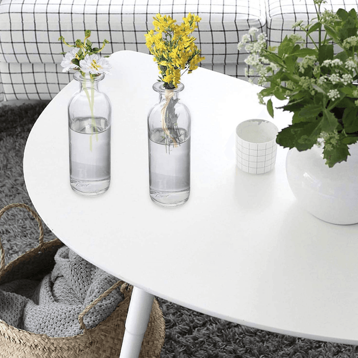 Florero Botella Decorativa De Vidrio Cristal Transparente - Fliperex