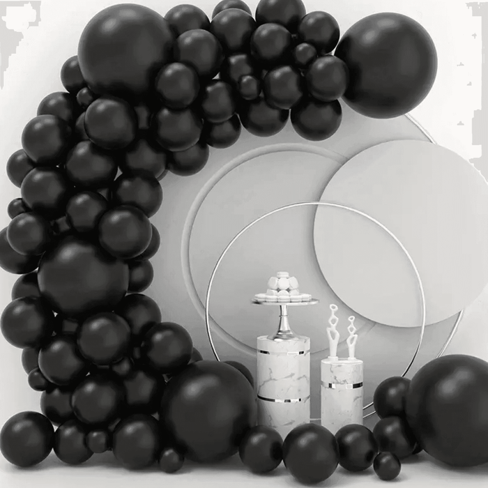 Globos Color Negro 100 Unidades Tamaño 25 Cm - Fliperex